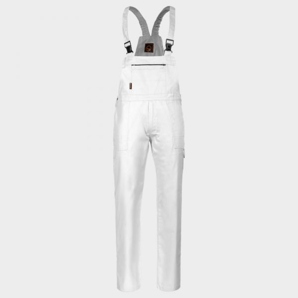 Pantaloni de salopete PLUTONN T/C ALB Pantaloni de salopete PLUTONN T/C ALB