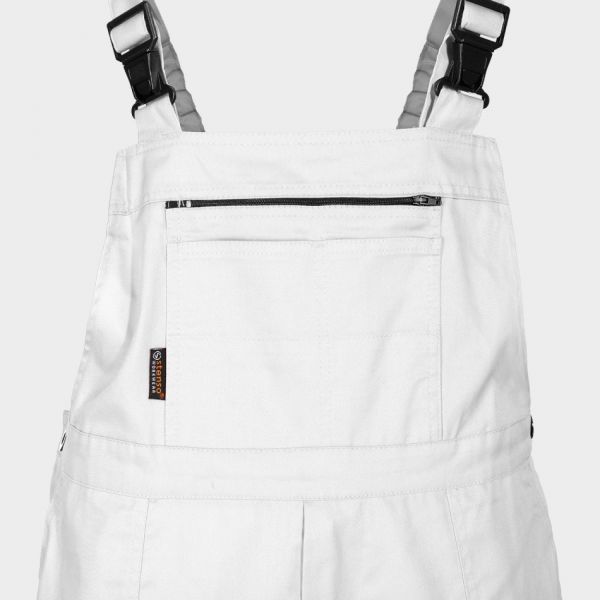 Pantaloni de salopete PLUTONN T/C ALB Pantaloni de salopete PLUTONN T/C ALB