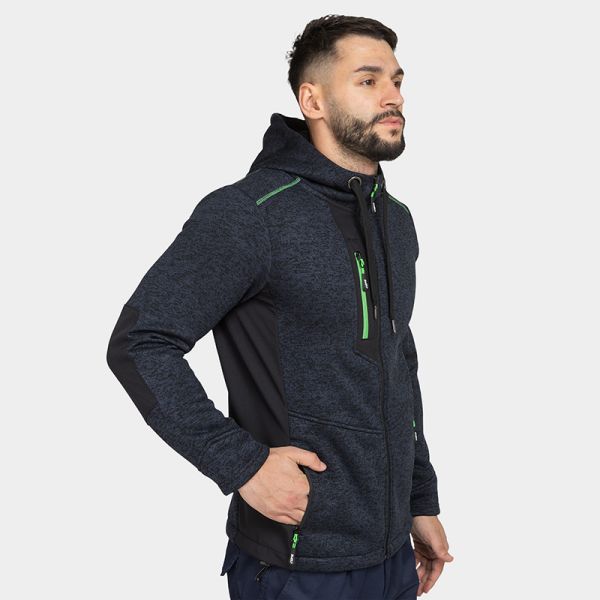 Hanorac cu fermoar și hoodie BWOLF NORD Albastru melanj Hanorac cu fermoar și hoodie BWOLF NORD Albastru melanj