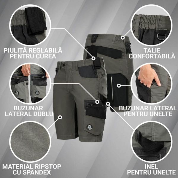 Pantaloni scurți de lucru REVOLT LIGHT STRETCH GREEN Pantaloni scurți de lucru REVOLT LIGHT STRETCH GREEN