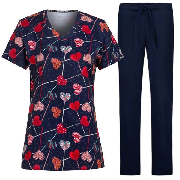 Set medical MELINA Lollipops și pantaloni ALESSI Bleumarin Set medical MELINA Lollipops și pantaloni ALESSI Bleumarin
