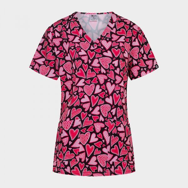 Set de lucru ISABELLA Pink Hearts tunică cu pantaloni ALESSI Bordeaux Set de lucru ISABELLA Pink Hearts tunică cu pantaloni ALESSI Bordeaux