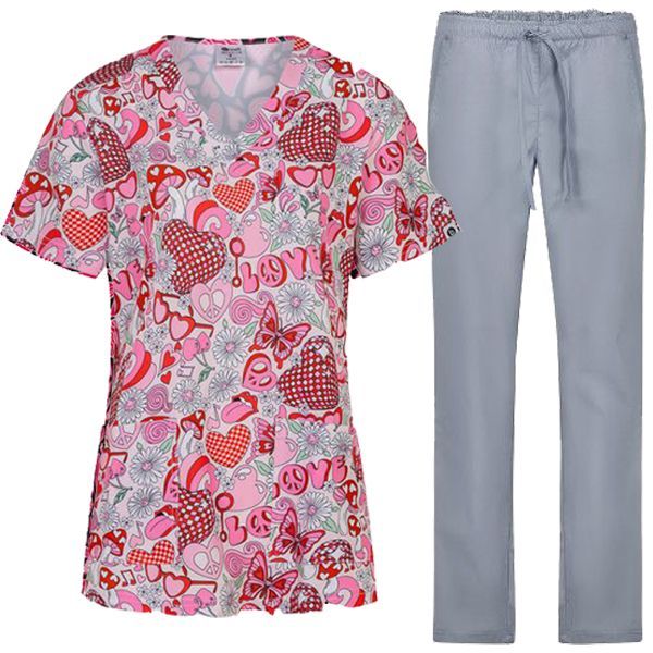 Set de lucru ISABELLA Disco Love tunică cu pantaloni ALESSI Gri Set de lucru ISABELLA Disco Love tunică cu pantaloni ALESSI Gri