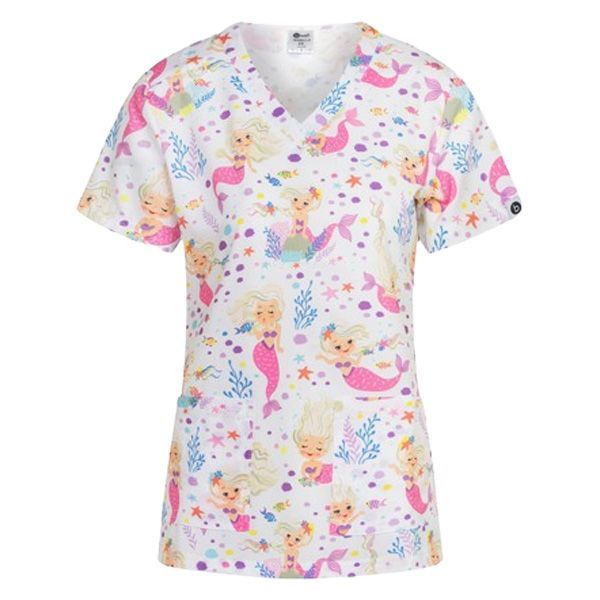 Set medical ISABELLA Sirene tunică și pantaloni ALESSI Albi Set medical ISABELLA Sirene tunică și pantaloni ALESSI Albi