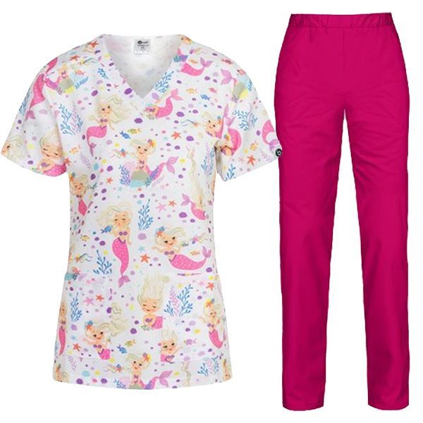 Set medical ISABELLA Sirene și pantaloni BARISA Roz Set medical ISABELLA Sirene și pantaloni BARISA Roz