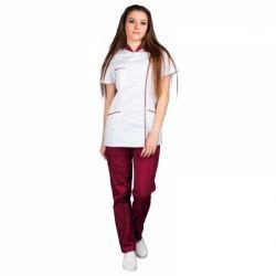 Set medical din 2 părți SINTIA și pantaloni bordo