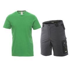 Set de lucru Brave gri cu tricou verde