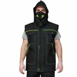 vestă de blugi ALEX DENIM negru/verde