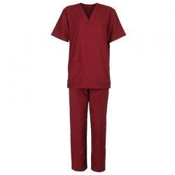 M3 BORDEAUX Tunică medicală cu pantaloni