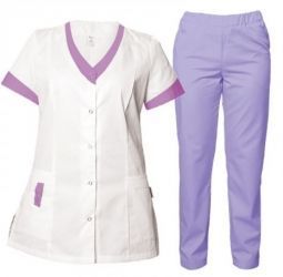 Set medical din 2 părți ALEGRA și pantaloni violet deschis