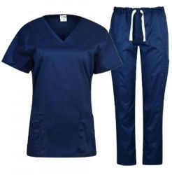 Set medical din 2 părți ANDREA și pantaloni albastru inchis