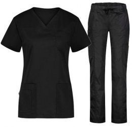 SET MEDICAL DIN 2 PĂRȚI ANDREA ȘI PANTALONI NEGRU