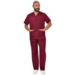 CESARE BORDEAUX TUNICĂ MEDICALĂ CU PANTALONI