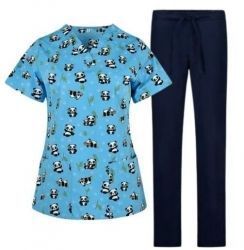 Set tunica BAMBINA panda și pantaloni negru