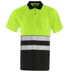 PRISMA HV GALBEN/NEGRU Polo tricou reflectorizant