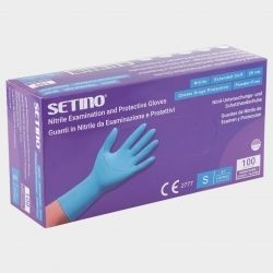 SETINO NITRIL ALBASTRU - 29 cm. Mănuși de unica folosința din nitril