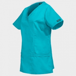 CHEROKEE WRAP PETROL DESCHIS WWE4728 Tunică medicală pentru femei