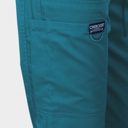 Pantaloni medicali de damă CHEROKEE MR TAPERED CARIBBEAN BLUE WWE105