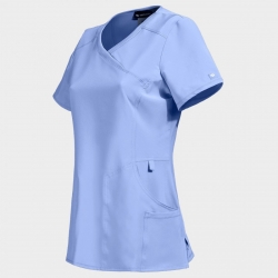 Tunică medicală pentru femei CHEROKEE WRAP ALBASTRU DESCHIS CKE2625A