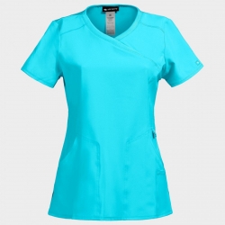 Tunică medicală pentru femei CHEROKEE WRAP TURQUOISE CKE2625A