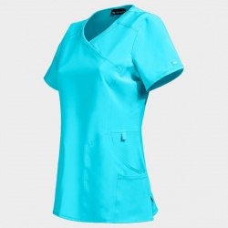 Tunică medicală pentru femei CHEROKEE WRAP TURQUOISE CKE2625A