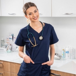 Тunica medicală pentru femei ANDREA albastru inchis