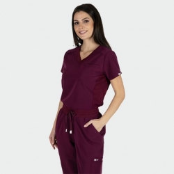 Bluză medicală de damă JULIA burgundy