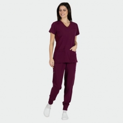 Bluză medicală de damă JULIA burgundy