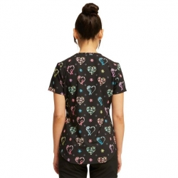 Tunică medicală de lucru GENUINE CK637 – inimi neon