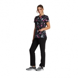 Tunică medicală de lucru EDS DK717 – neagră cu flamingo