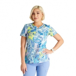 Tunică medicală de lucru GENUINE CK678 nuanțe de albastru