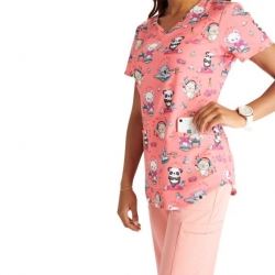Tunică medicală de lucru GENUINE CK637 animale roz