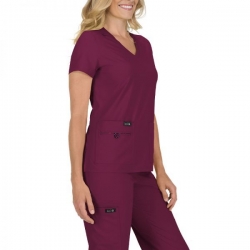 Tunică medicală de lucru BASICS 373 roșu-burgund