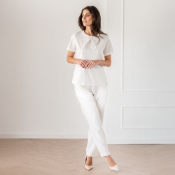 Pantalon medical Bwell Atelier VIOLA alb