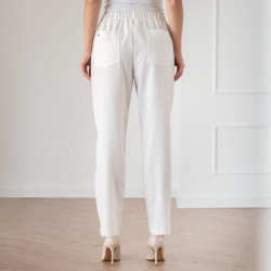 Pantalon medical Bwell Atelier VIOLA alb/argintiu