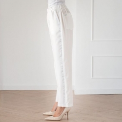 Pantalon medical Bwell Atelier VIOLA alb/argintiu