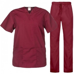 CESARE BORDEAUX TUNICĂ MEDICALĂ CU PANTALONI