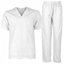 M3 ALB Tunică medicală cu pantaloni