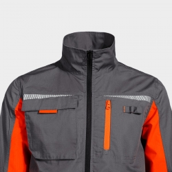Jachetă de lucru PRISMA LIGHT STRETCH GRI/PORTOCALIU
