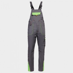 Pantaloni de salopete PRISMA LIGHT STRETCH GRI/VERDE