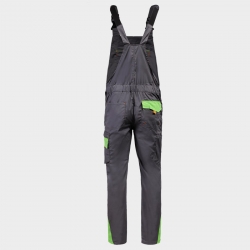 Pantaloni de salopete PRISMA LIGHT STRETCH GRI/VERDE