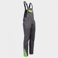 Pantaloni de salopete PRISMA LIGHT STRETCH GRI/VERDE