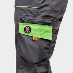 Pantaloni de salopete PRISMA LIGHT STRETCH GRI/VERDE