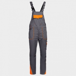 Pantaloni de salopete PRISMA LIGHT STRETCH GRI/PORTOCALIU