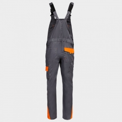 Pantaloni de salopete PRISMA LIGHT STRETCH GRI/PORTOCALIU
