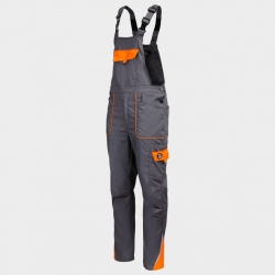 Pantaloni de salopete PRISMA LIGHT STRETCH GRI/PORTOCALIU