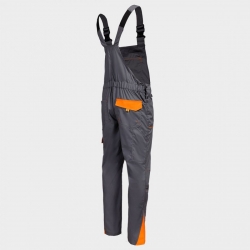 Pantaloni de salopete PRISMA LIGHT STRETCH GRI/PORTOCALIU