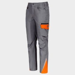Pantaloni de lucru PRISMA LIGHT STRETCH GRI/PORTOCALIU
