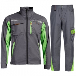 Set de lucru Prisma Light Stretch jachetă și pantaloni gri/verde