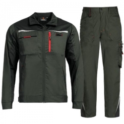 Set de lucru Prisma Light Stretch jachetă și pantaloni măsliniu/negru